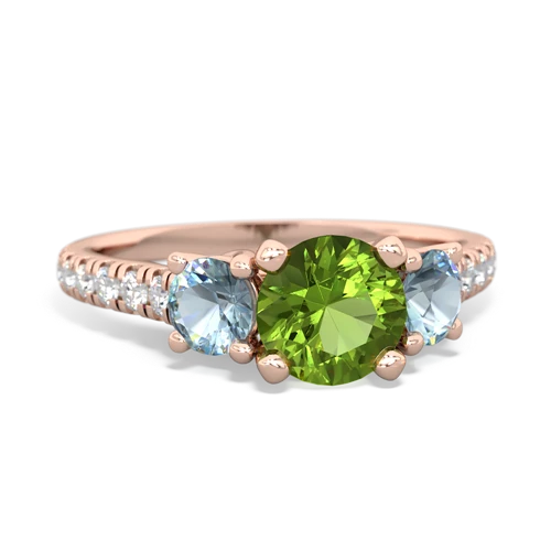 peridot-aquamarine trellis pave ring