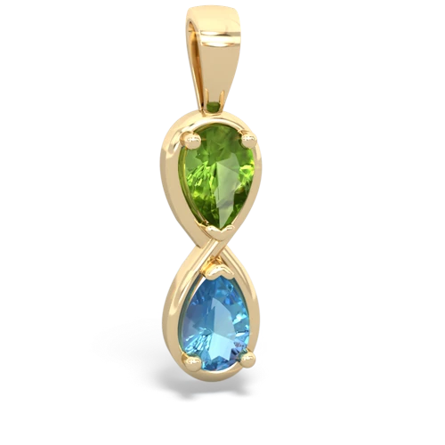 peridot-blue topaz infinity pendant