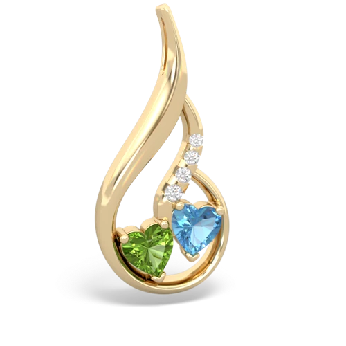 peridot-blue topaz keepsake swirl pendant