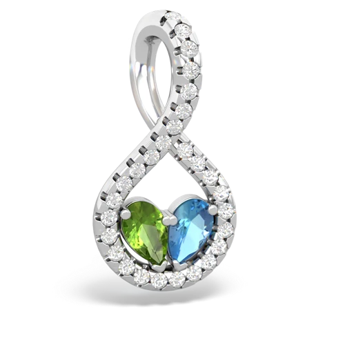 peridot-blue topaz pave twist pendant