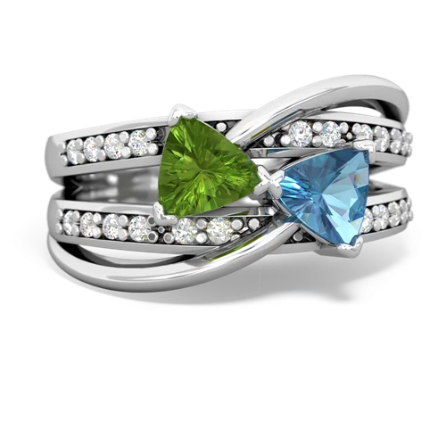 peridot-blue topaz couture ring