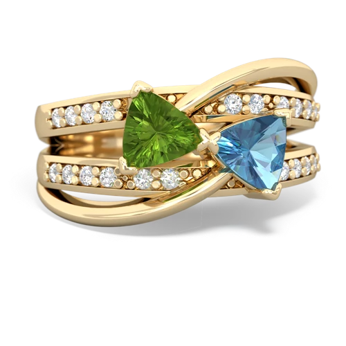 peridot-blue topaz couture ring