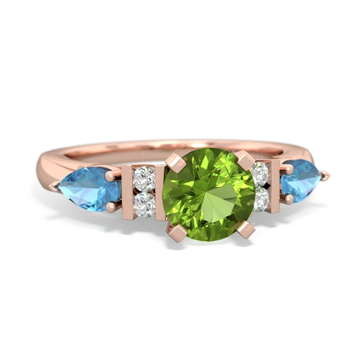 peridot-blue topaz engagement ring