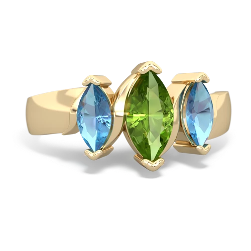 peridot-blue topaz keepsake ring