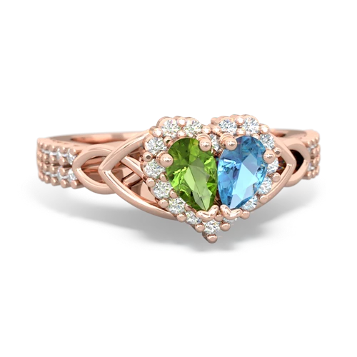 peridot-blue topaz keepsake engagement ring