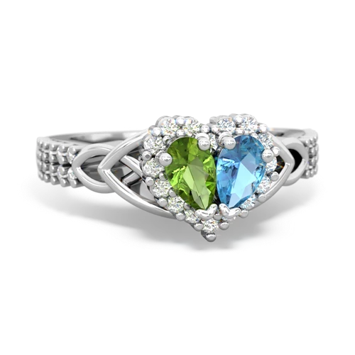 peridot-blue topaz keepsake engagement ring