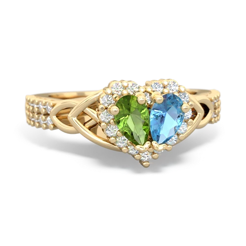 peridot-blue topaz keepsake engagement ring