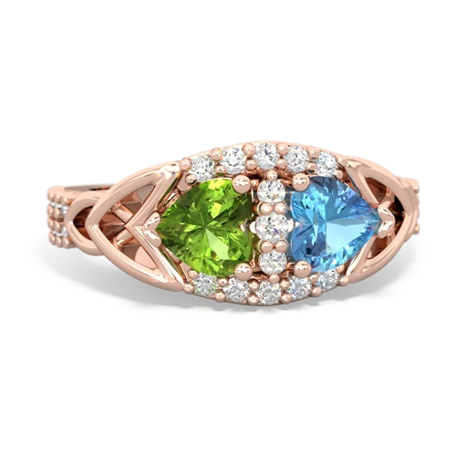 peridot-blue topaz keepsake engagement ring