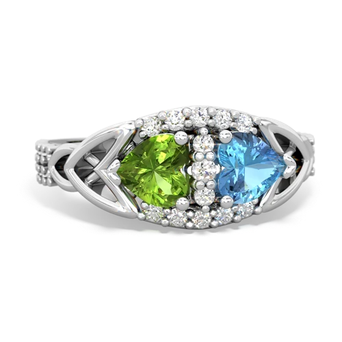 peridot-blue topaz keepsake engagement ring