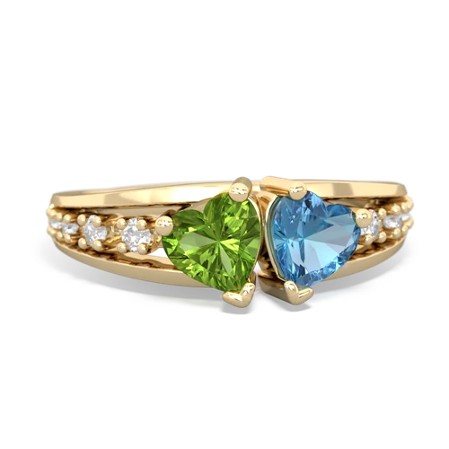 peridot-blue topaz modern ring