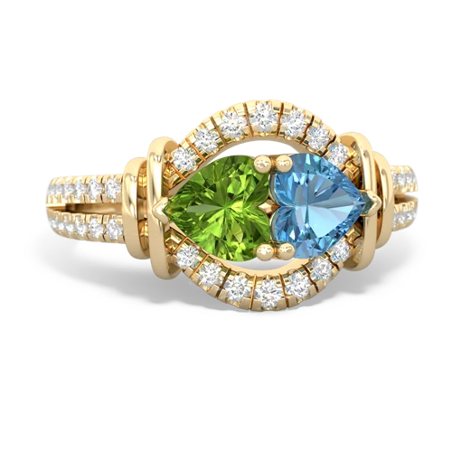 peridot-blue topaz pave keepsake ring