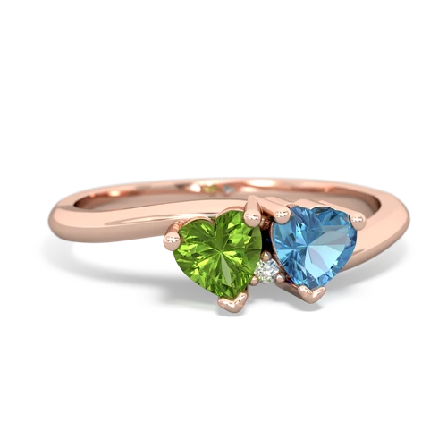 peridot-blue topaz sweethearts promise ring