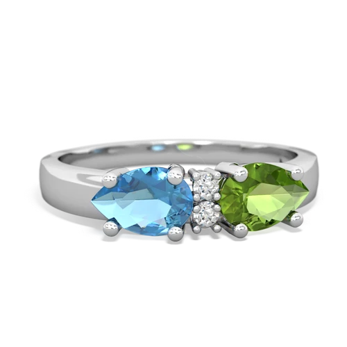 peridot-blue topaz timeless ring