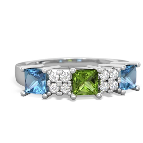 peridot-blue topaz timeless ring