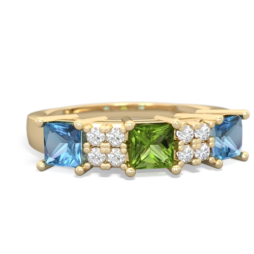 peridot-blue topaz timeless ring