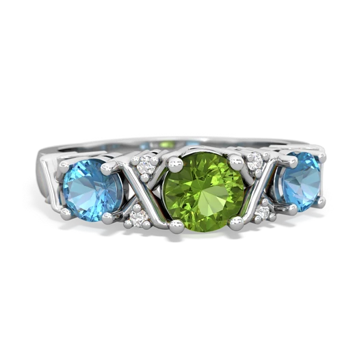 peridot-blue topaz timeless ring