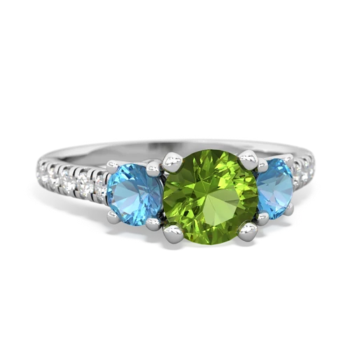 peridot-blue topaz trellis pave ring