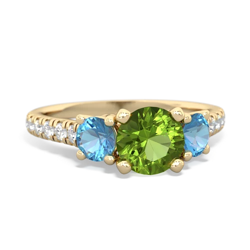 peridot-blue topaz trellis pave ring