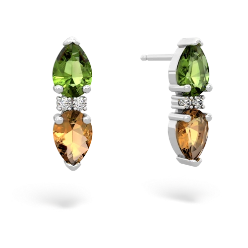 peridot-citrine bowtie earrings