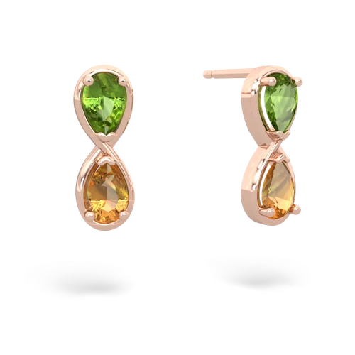 peridot-citrine infinity earrings