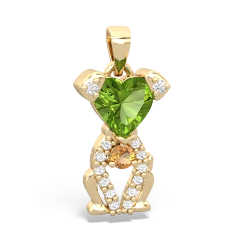 peridot-citrine birthstone puppy pendant