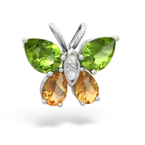 peridot-citrine butterfly pendant