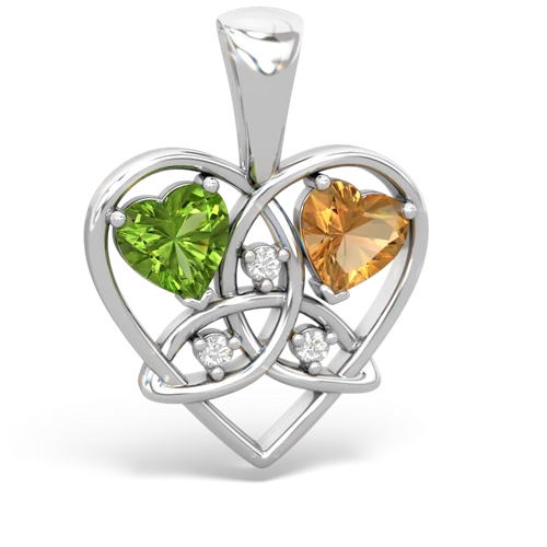 peridot-citrine celtic heart pendant