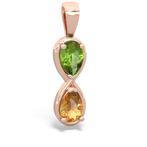 peridot-citrine infinity pendant