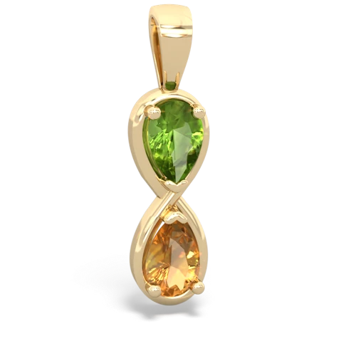 peridot-citrine infinity pendant