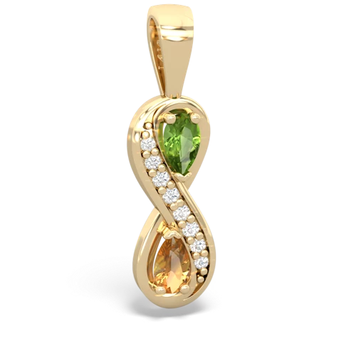 peridot-citrine keepsake infinity pendant