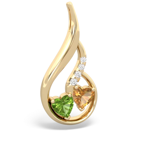 peridot-citrine keepsake swirl pendant