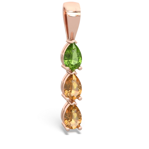 peridot-citrine three stone pendant