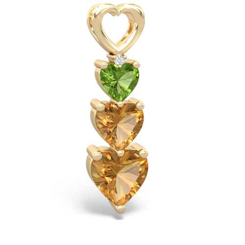 Peridot Genuine Peridot with Genuine Citrine and  Past Present Future pendant Pendant