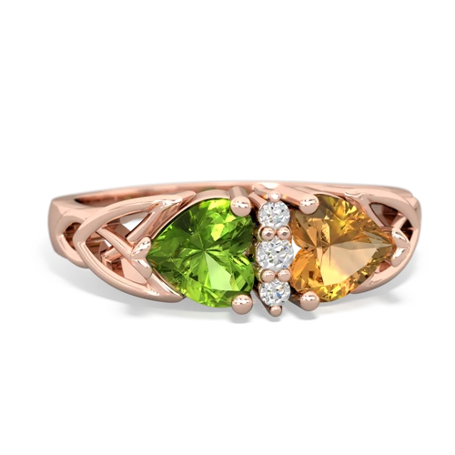 peridot-citrine celtic ring