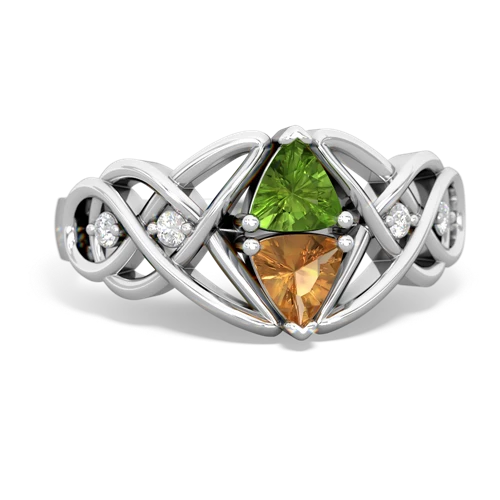 peridot-citrine celtic knot ring