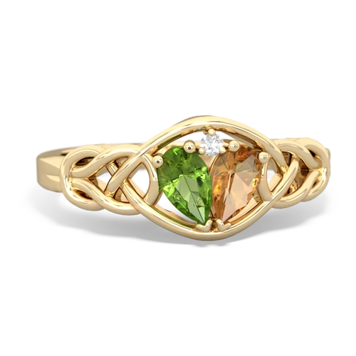 peridot-citrine celtic knot ring