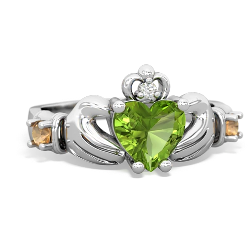 peridot-citrine claddagh ring