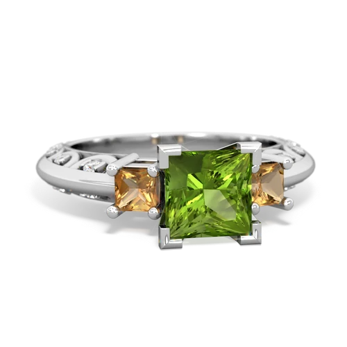 peridot-citrine engagement ring