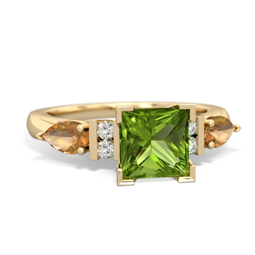 peridot-citrine engagement ring