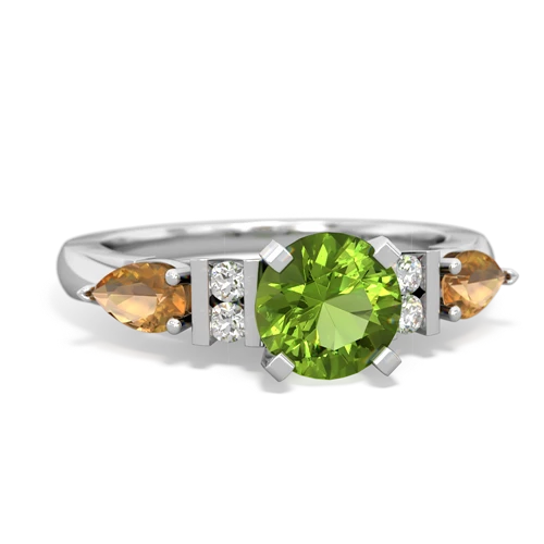 Peridot Genuine Peridot with Genuine Citrine and  Engagement ring Ring