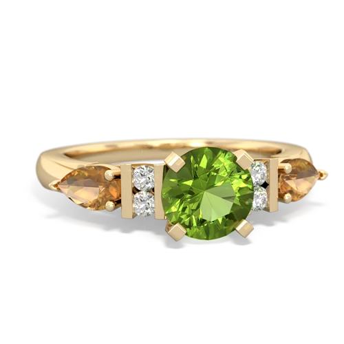 peridot-citrine engagement ring