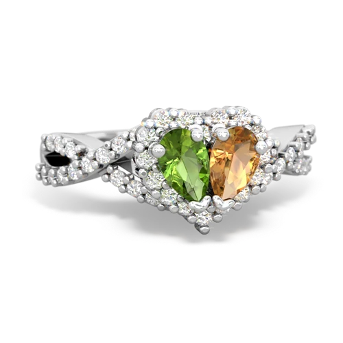 peridot-citrine engagement ring