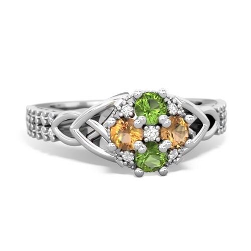 peridot-citrine engagement ring