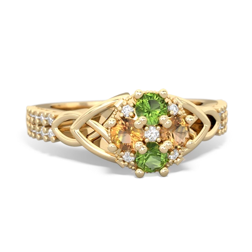 peridot-citrine engagement ring