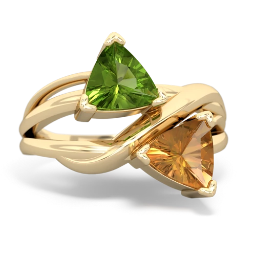 peridot-citrine filligree ring