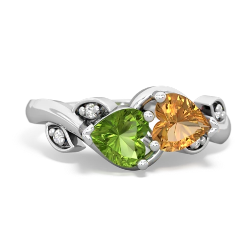 peridot-citrine floral keepsake ring