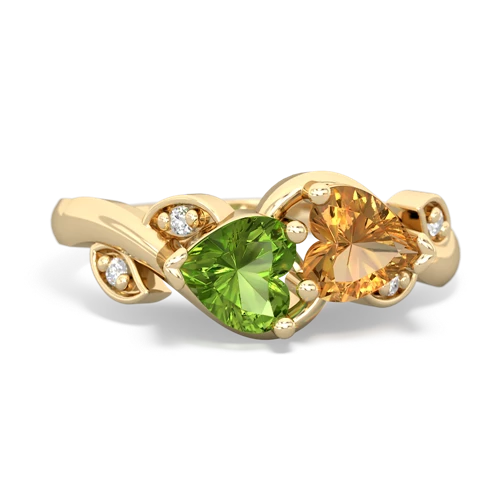 peridot-citrine floral keepsake ring