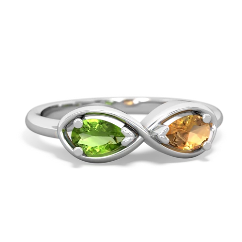 peridot-citrine infinity ring