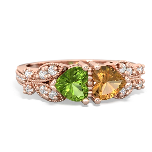 peridot-citrine keepsake butterfly ring