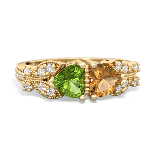 peridot-citrine keepsake butterfly ring